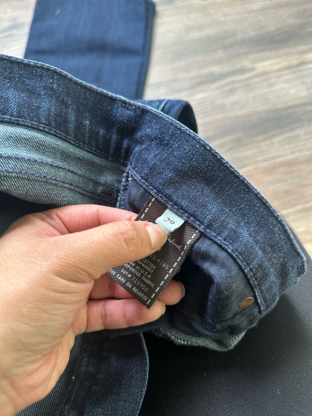 7 For All Mankind Dark Blue Flare Jeans with Embroidered Back Y2K Vintage Bootcu - Picture 9 of 16